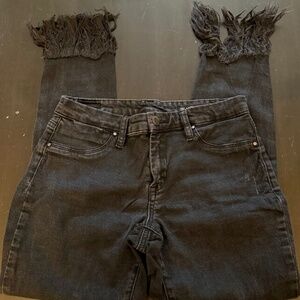 Black NYC Jeans Size 27 – Frayed Fringe Ankle Denim